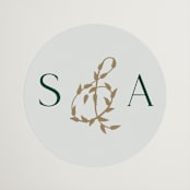 "Mountaintop" - Wedding Favor Stickers in Evergreen by Paper Sun Studio - Front