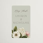 "Floral Tribute" - Wedding Favor Stickers in Moss by Chris Griffith - Front