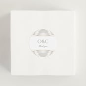"Moderne" - Wedding Favor Stickers in Alabaster by Pixel and Hank - In use