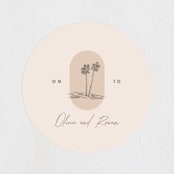 "Sunset Beach" - Wedding Favor Stickers in Sand by Owl and Toad - Front