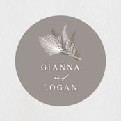 "Pampas & Palms" - Wedding Favor Stickers in Ash by Kaydi Bishop - Front