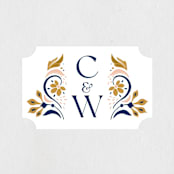 "modern folk" - Wedding Favor Stickers in Blush by GeekInk Design - Front