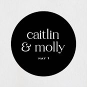 "Split Line" - Wedding Favor Stickers in Black Tie by Amy Payne - Front