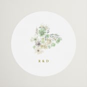 "Floral Arch" - Wedding Favor Stickers in Greenery by Phrosné Barwood - Front