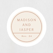"Modern Ticket" - Wedding Favor Stickers in Rust by Alethea and Ruth - Front