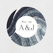 "Painted Trails" - Wedding Favor Stickers in Navy by Alethea and Ruth - Front