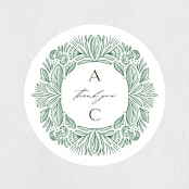 "Ornate" - Wedding Favor Stickers in Sage by Jen Owens - Front