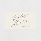 "Violet " - Wedding Favor Stickers in Linen by Kelly Schmidt - Front