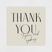 "Seraphina" - Wedding Favor Stickers in Sand by Robert and Stella - Front