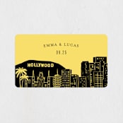 "Big City - Los Angeles" - Wedding Favor Stickers in Lemondrop by Hooray Creative - Front