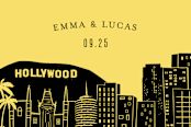 "Big City - Los Angeles" - Wedding Favor Stickers in Lemondrop by Hooray Creative - In use