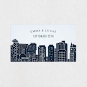 "Big City - Boston" - Wedding Favor Stickers in Pale Blue by Hooray Creative - Front