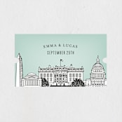 "Big City - Washington DC" - Wedding Favor Stickers in Mint Green by Hooray Creative - Front