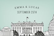 "Big City - Washington DC" - Wedding Favor Stickers in Mint Green by Hooray Creative - In use