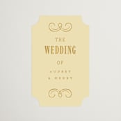 "Vintage Label" - Wedding Favor Stickers in Butter by Nazia Hyder - Front