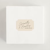 "French Whimsy Script" - Wedding Favor Stickers in Champagne by Wallace Design Co. - In use