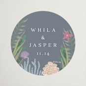 "Part Of Your World from Disney's Little Mermaid" - Wedding Favor Stickers in Sea by Alethea and Ruth - Front