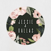 "Diamond Blush" - Wedding Favor Stickers in Rose by Susan Moyal - Front