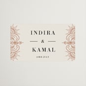 "Regal Mehndi" - Wedding Favor Stickers in Champagne Rose by Oma N. Ramkhelawan - Front
