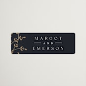 "Beautiful Chuppah" - Wedding Favor Stickers in Midnight by Ana de Sousa - Front