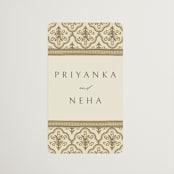 "Aatreya" - Wedding Favor Stickers in Marigold by Pati Cascino - Front