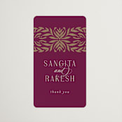 "Amber Palace" - Wedding Favor Stickers in Garnet by Chris Griffith - Front