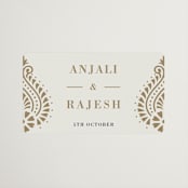 "Henna Stamp" - Wedding Favor Stickers in Champagne by Oma N. Ramkhelawan - Front