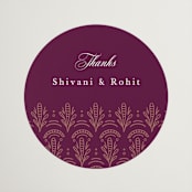 "Zardozi" - Wedding Favor Stickers in Amethyst by Mansi Verma - Front