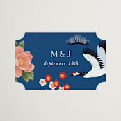 "kimono" - Wedding Favor Stickers in Ocean by Elly - Front