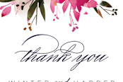 "Peeking Florals" - Wedding Favor Stickers in Fuchsia by Lori Wemple - In use