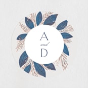 "Bouquet" - Wedding Favor Stickers in Cobalt by Jen Owens - Front