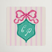 "Whimsical Hand Illustrated Crest" - Wedding Favor Stickers in Peony by Jackie Crawford - Front