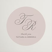 "Arch Monogram" - Wedding Favor Stickers in Dusty Rose by Kelly Schmidt - Front