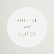 "Classic decorum" - Wedding Favor Stickers in Golden by Stacey Meacham - Front