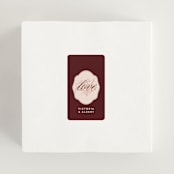 "Museum" - Wedding Favor Stickers in Burgundy by Nazia Hyder - In use