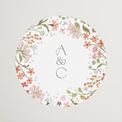 "Avery" - Wedding Favor Stickers in Peony by Jennifer Wick - Front