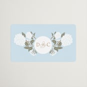 "Hydrangea Garden" - Wedding Favor Stickers in Sky by Susan Zinader - Front