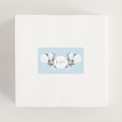 "Hydrangea Garden" - Wedding Favor Stickers in Sky by Susan Zinader - In use