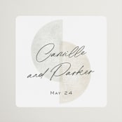 "Camille" - Wedding Favor Stickers in Stone by Jackie Crawford - Front