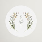 "delicate buds" - Wedding Favor Stickers in Olive by Jennifer Wick - Front