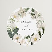 "Lilac Bloom" - Wedding Favor Stickers in Opal by Susan Moyal - Front