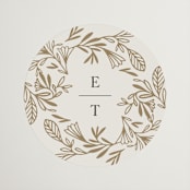 "Baroque" - Wedding Favor Stickers in Cream by Jen Owens - Front