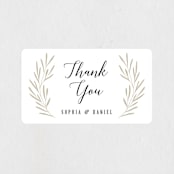 "Gilded Leaves" - Wedding Favor Stickers in Classic White by Kelly Schmidt - Front
