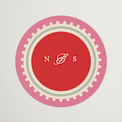 "Mandapam" - Wedding Favor Stickers in Carnation by Creo Study - Front