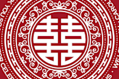 "Double Happiness Seal" - Wedding Favor Stickers in Carmine by Lori James - In use