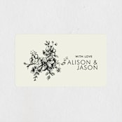 "Elegance Illustrated" - Wedding Favor Stickers in Beige by Phrosné Barwood - Front