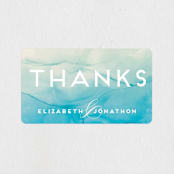 "Ombio" - Wedding Favor Stickers in Aqua by GeekInk Design - Front
