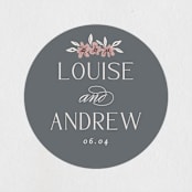 "Illuminated Storybook" - Wedding Favor Stickers in Linen by Alethea and Ruth - Front
