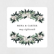 "Wall Flower" - Wedding Favor Stickers in Greenery by Jennifer Postorino - Front