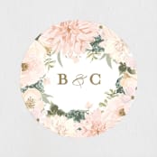 "Garden Wedding" - Wedding Favor Stickers in Blush by Susan Moyal - Front
